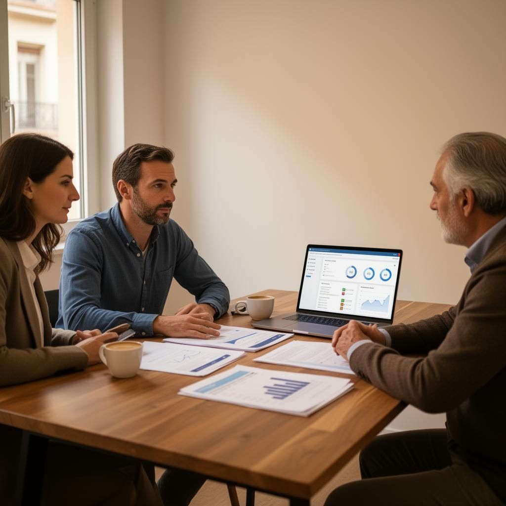 Consultor de Infinito Software trabajando con el equipo de una pyme